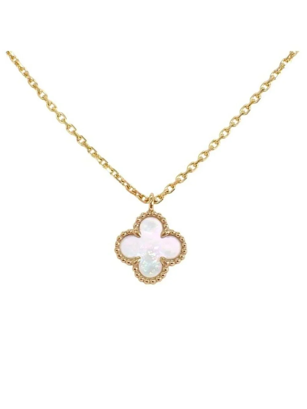 Van Cleef & Arpels Sweet Alhambra Pendant 18K Gold Mother of Pearl